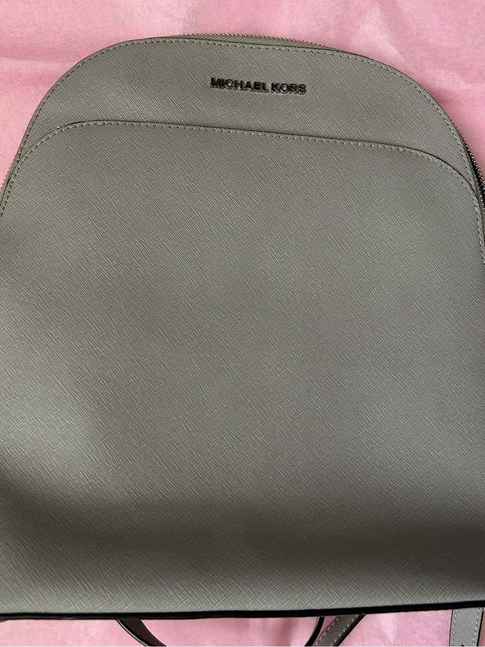 Michael Kors Gray Saffiano Leather Backpack